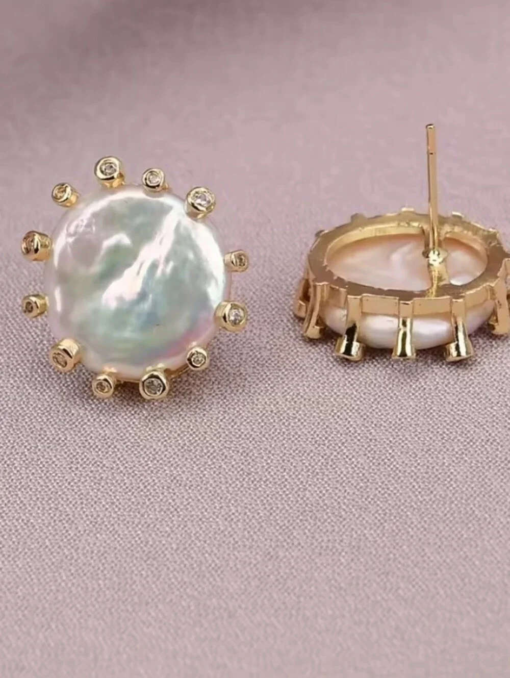 NWT Baroque Pearl GF Earrings & Crystals